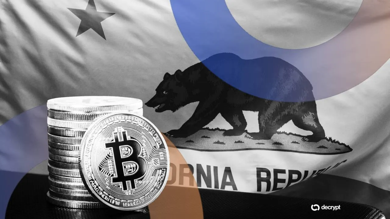 California and Bitcoin. Image: Shutterstock/Decrypt