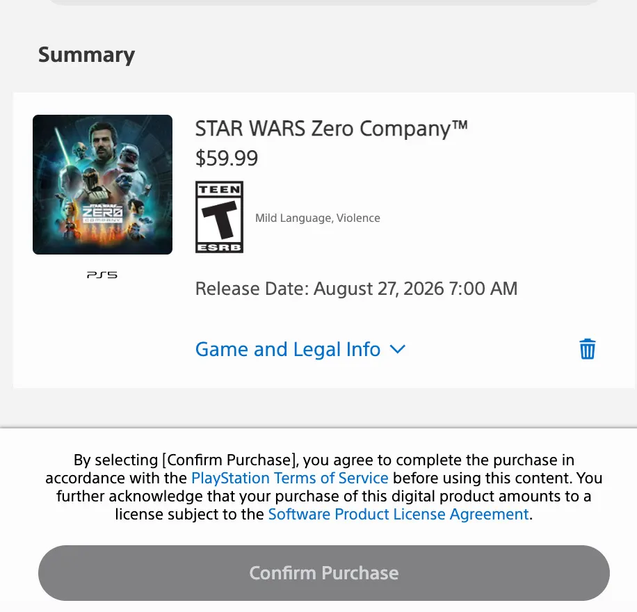 A Sony PlayStation purchase.