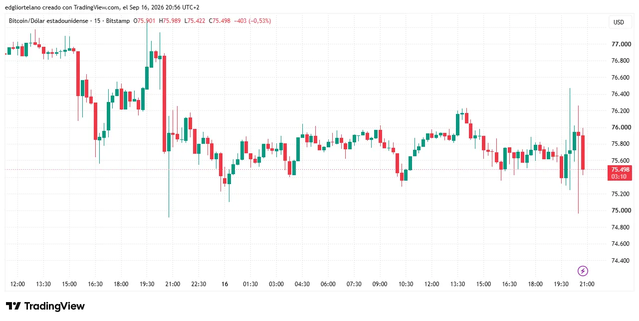 Bitcoin price data. Image: Tradingview