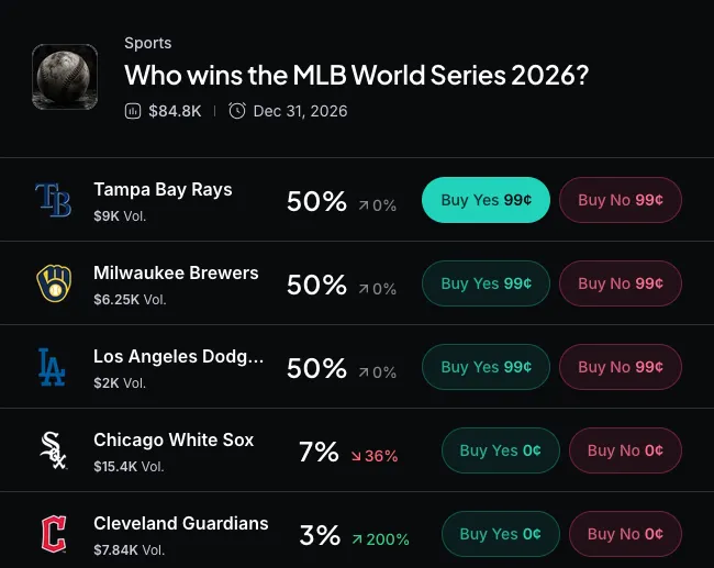 Myriad: Who wins the World Series? Click to make your prediction.