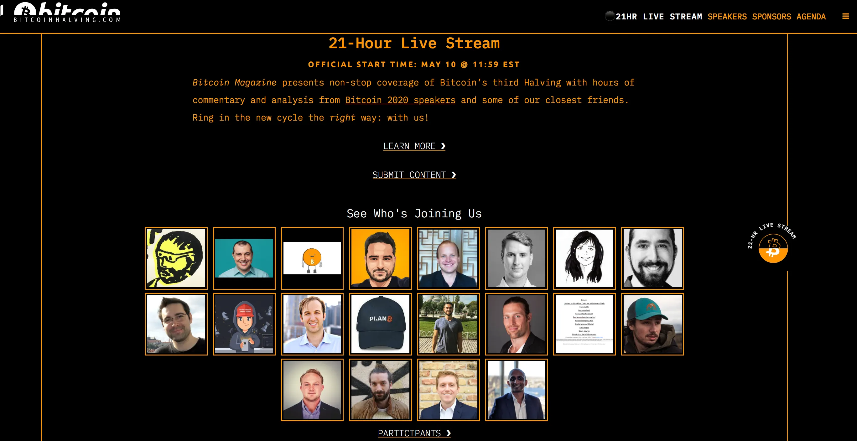 Bitcoin halving stream