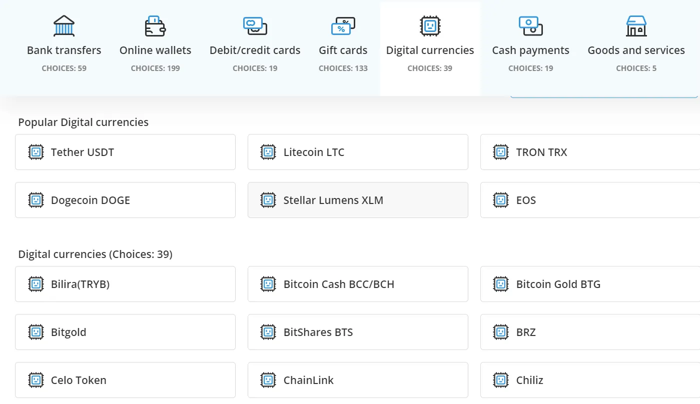 Los usuarios pueden comprar Bitcoin utilizando una serie de activos digitales en la plataforma P2P de Paxful.