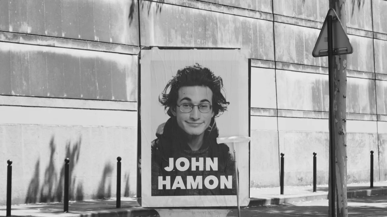 A poster of John Hamon as a 17-year-old.